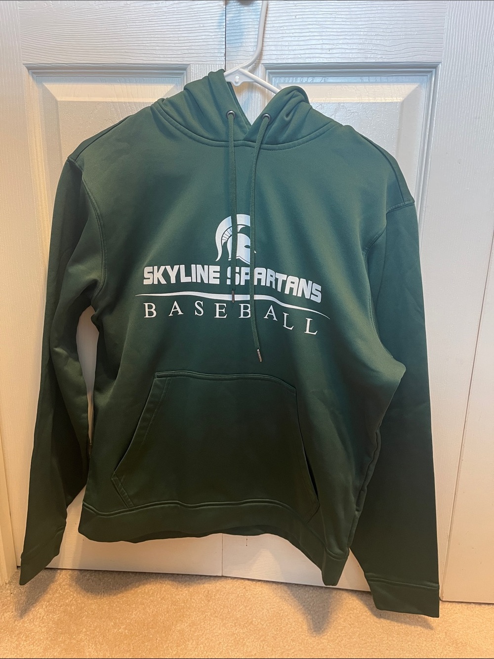 Sport-Tek Green Skyline Spartans Baseball Crewneck Hoodie